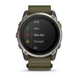 Garmin Enduro 4 Smartwatch - Titanium with dark olive ComfortFit fabric band