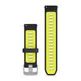 Garmin Quick Release 20mm Silicone Band - Black/Amp yellow silicone