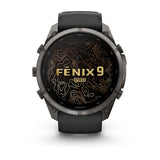 Garmin fenix 9 Pro - 51mm - Carbon Gray DLC Titanium with Black/Pebble Gray Silicone Band