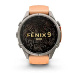 Garmin fenix 9 Pro InReach - 43mm - Titanium with Shell Pink/Autumn Orange Silicone Band