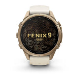 Garmin fenix 9 Pro- 43mm - Autumn Gold Titanium with Cream/French Gray Silicone Band