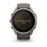 Garmin fenix 9 Pro Solar InReach -  51mm - Titanium with Pebble Gray Silicone Band