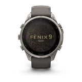Garmin fenix 9 Pro Solar InReach  - 47mm - Titanium with Pebble Gray Silicone Ban
