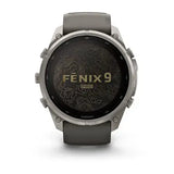 Garmin fenix 9 Pro Solar - 51mm - Titanium with Pebble Gray Silicone Band