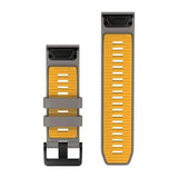Garmin QuickFit 26 - Silver Gray/Yellow Flare Silicone Band