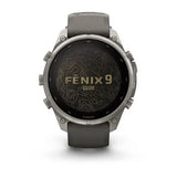 Garmin fenix 9 Pro Solar - 47mm - Titanium with Pebble Gray Silicone Band