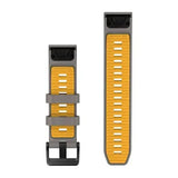 Garmin QuickFit 22 - Silver Gray/Yellow Flare Silicone Band