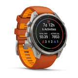 Garmin fenix 9 Pro - 47mm - Titanium with Autumn Orange/Spark Orange Silicone Band