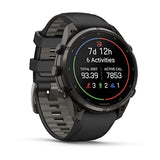 Garmin fenix 9 Pro InReach  - 47mm - Carbon Gray DLC Titanium with Black/Pebble Gray Silicone Band
