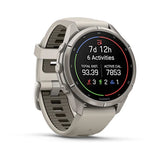 Garmin fenix 9 Pro InReach  - 43mm - Titanium with Fog Gray/Dark Sandstone Silicone Band