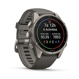 Garmin fenix 9 - 43mm - Titanium with Pebble Gray Silicone Band
