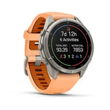 Garmin fenix 9 Pro InReach - 43mm - Titanium with Shell Pink/Autumn Orange Silicone Band