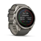 Garmin fenix 9 Pro Solar - 51mm - Titanium with Pebble Gray Silicone Band