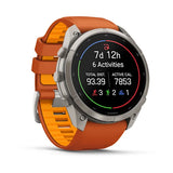 Garmin fenix 9 Pro - 51mm - Titanium with Autumn Orange/Spark Orange Silicone Band