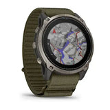 Garmin Enduro 4 Smartwatch - Titanium with dark olive ComfortFit fabric band