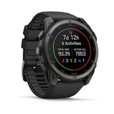 Garmin fenix 9 - 51mm - Carbon Gray DLC Titanium with Black Silicone Band