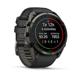 Garmin fenix 9 Pro InReach  -  51mm - Carbon Gray DLC Titanium with Black/Pebble Gray Silicone Band