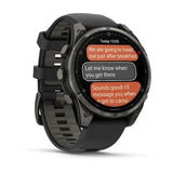 Garmin fenix 8 Pro - 47mm AMOLED Sapphire Carbon grey DLC titanium with black/pebble grey silicone band