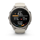 Garmin fenix 9 Pro InReach  - 43mm - Titanium with Fog Gray/Dark Sandstone Silicone Band