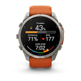 Garmin fenix 9 Pro InReach  -  51mm - Titanium with Autumn Orange/Spark Orange Silicone Band