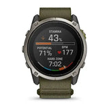 Garmin Enduro 4 Smartwatch - Titanium with dark olive ComfortFit fabric band