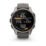 Garmin fenix 9 - 43mm - Titanium with Pebble Gray Silicone Band