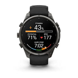 Garmin fenix 9 Pro InReach  - 47mm - Carbon Gray DLC Titanium with Black/Pebble Gray Silicone Band