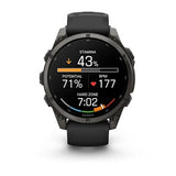 Garmin fenix 9 - 47mm - Carbon Gray DLC Titanium with Black Silicone Band