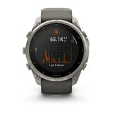 Garmin fenix 9 Pro Solar - 51mm - Titanium with Pebble Gray Silicone Band