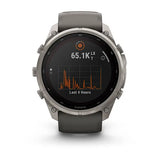 Garmin fenix 9 Pro Solar InReach -  51mm - Titanium with Pebble Gray Silicone Band