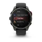 Garmin fenix 8 Pro - 47mm AMOLED Sapphire Carbon grey DLC titanium with black/pebble grey silicone band