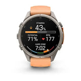 Garmin fenix 9 Pro InReach - 43mm - Titanium with Shell Pink/Autumn Orange Silicone Band