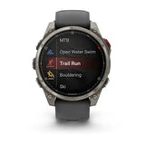 Garmin fenix 8 Pro - 47mm AMOLED Sapphire Titanium with Graphite/black silicone band