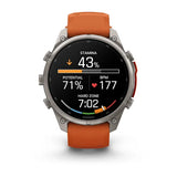 Garmin fenix 9 Pro - 47mm - Titanium with Autumn Orange/Spark Orange Silicone Band