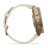 Garmin fenix 9 Pro- 43mm - Autumn Gold Titanium with Cream/French Gray Silicone Band