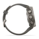 Garmin fenix 9 - 43mm - Titanium with Pebble Gray Silicone Band