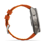 Garmin fenix 9 Pro - 51mm - Titanium with Autumn Orange/Spark Orange Silicone Band