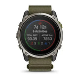 Garmin Enduro 4 Smartwatch - Titanium with dark olive ComfortFit fabric band
