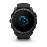 Garmin fenix 9 - 51mm - Carbon Gray DLC Titanium with Black Silicone Band