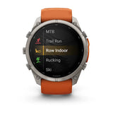 Garmin fenix 9 Pro InReach  -  51mm - Titanium with Autumn Orange/Spark Orange Silicone Band