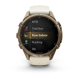 Garmin fenix 9 Pro InReach  - 43mm - Autumn Gold Titanium with Cream/French Gray Silicone Band