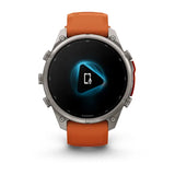 Garmin fenix 9 Pro - 47mm - Titanium with Autumn Orange/Spark Orange Silicone Band