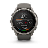 Garmin fenix 9 Pro Solar InReach -  51mm - Titanium with Pebble Gray Silicone Band