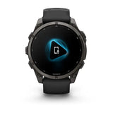 Garmin fenix 9 - 47mm - Carbon Gray DLC Titanium with Black Silicone Band
