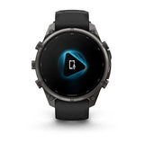 Garmin fenix 9 Pro - 47mm - Carbon Gray DLC Titanium with Black/Pebble Gray Silicone Band