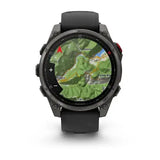 Garmin fenix 8 Pro - 47mm AMOLED Sapphire Carbon grey DLC titanium with black/pebble grey silicone band