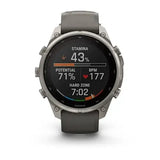 Garmin fenix 9 Pro Solar - 47mm - Titanium with Pebble Gray Silicone Band
