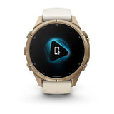 Garmin fenix 9 Pro- 43mm - Autumn Gold Titanium with Cream/French Gray Silicone Band