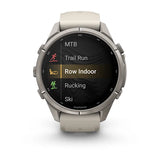 Garmin fenix 9 Pro InReach  - 43mm - Titanium with Fog Gray/Dark Sandstone Silicone Band