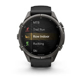 Garmin fenix 9 Pro InReach  - 43mm - Carbon Gray DLC Titanium with Black/Pebble Gray Silicone Band